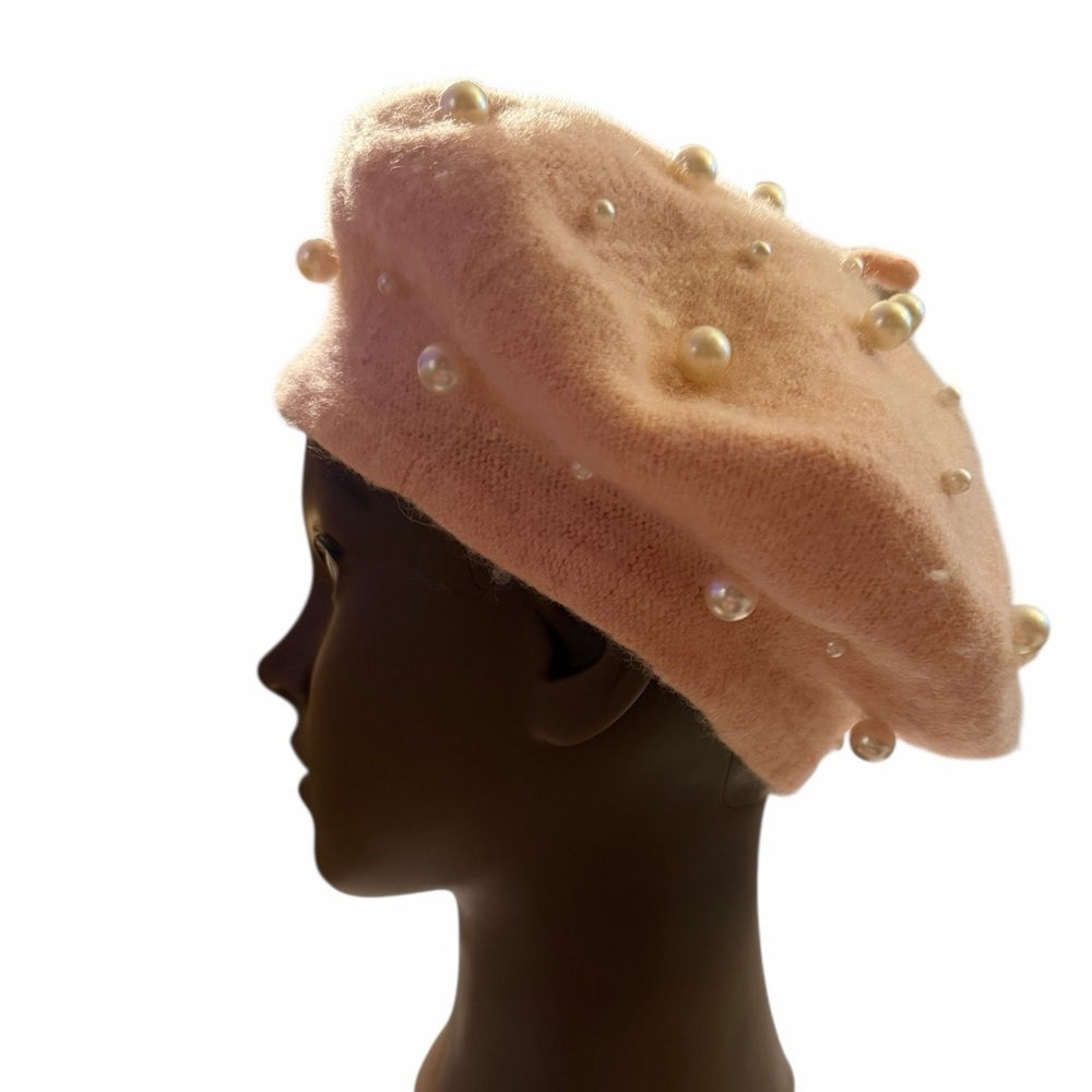 Pink Wool French Beret Painters Hat